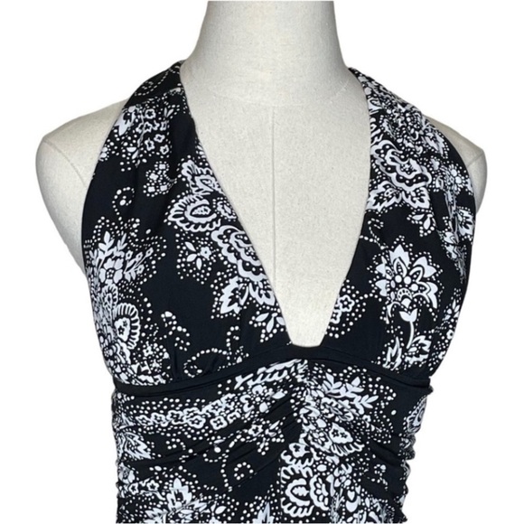 White House Black Market Dress Size 6 Floral Knee Length Halter Sleeveless Lined - Picture 3 of 13